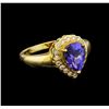 Image 1 : 18KT Yellow Gold 1.70 ctw Tanzanite and Diamond Ring