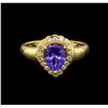 Image 2 : 18KT Yellow Gold 1.70 ctw Tanzanite and Diamond Ring