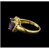 Image 3 : 18KT Yellow Gold 1.70 ctw Tanzanite and Diamond Ring