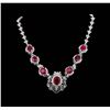 Image 2 : GIA Cert 49.70 ctw Ruby and Diamond Suite - 18KT White Gold