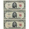 Image 1 : 1963 $5 Red Seal Bill Lot of 3