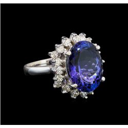 14KT White Gold 8.44 ctw Tanzanite and Diamond Ring