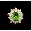 Image 2 : 2.00 ctw Tsavorite and Diamond Ring - 14KT Yellow Gold