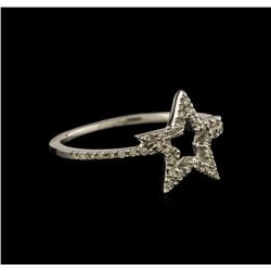 0.11 ctw Diamond Star Ring - 14KT White Gold