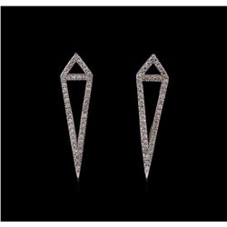 0.49 ctw Diamond  Earrings - 14KT White Gold