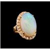 Image 1 : 14KT Rose Gold 10.84 ctw Opal and Diamond Ring