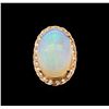 Image 2 : 14KT Rose Gold 10.84 ctw Opal and Diamond Ring