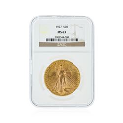 1927 NGC MS63 $20 St. Gaudens Double Eagle Gold Coin