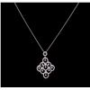 Image 2 : 1.24 ctw Diamond Pendant With Chain - 14KT White Gold