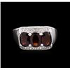 Image 2 : Crayola 3.00 ctw Garnet and White Sapphire Ring - .925 Silver