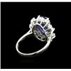 Image 3 : 14KT White Gold 4.48 ctw Tanzanite and Diamond Ring