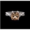 Image 2 : 3.66 ctw Morganite and Diamond Ring - 14KT White Gold