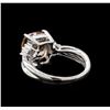 Image 3 : 3.66 ctw Morganite and Diamond Ring - 14KT White Gold