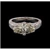 Image 1 : 3.80 ctw Diamond Ring - Platinum