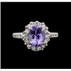 Image 2 : 14KT White Gold 2.81 ctw Tanzanite and Diamond Ring