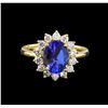 Image 2 : 14KT Yellow Gold 2.19 ctw Tanzanite and Diamond Ring