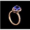 Image 4 : 14KT Rose Gold 2.77 ctw Tanzanite and Diamond Ring