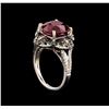 Image 4 : 14KT White Gold 6.87 ctw Ruby and Diamond Ring
