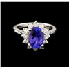 Image 2 : 2.61 ctw Tanzanite and Diamond Ring - 14KT White Gold