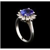 Image 4 : 2.61 ctw Tanzanite and Diamond Ring - 14KT White Gold