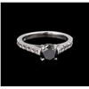 Image 2 : 1.52 ctw Black Diamond Ring - 14KT White Gold