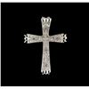 Image 1 : 0.05 ctw Diamond Cross Pendant - 10KT White Gold