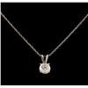 Image 1 : 14KT White Gold 0.44 ctw Diamond Pendant With Chain