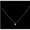 Image 2 : 14KT White Gold 0.44 ctw Diamond Pendant With Chain