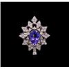 Image 1 : 2.00 ctw Tanzanite and Diamond Ring - 14KT White Gold