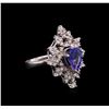 Image 2 : 2.00 ctw Tanzanite and Diamond Ring - 14KT White Gold