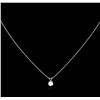 Image 2 : 0.59 ctw Diamond Pendant With Chain - 14KT White Gold