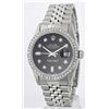 Image 1 : Rolex Stainless Steel Black Diamond DateJust Men's Watch