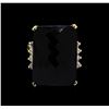 Image 2 : 20.92CT Black Onyx and Diamond Ring - 14KT Yellow Gold