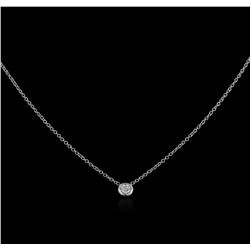 14KT White Gold 0.09 ctw Diamond Solitaire Necklace