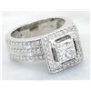 Image 2 : 1.70 ctw Designer Certified Diamond Ring - 18KT White Gold