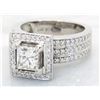 Image 3 : 1.70 ctw Designer Certified Diamond Ring - 18KT White Gold