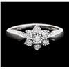 Image 2 : 14KT White Gold 0.05 ctw Diamond Ring