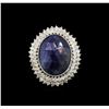Image 2 : 14KT White Gold 15.08 ctw Sapphire and Diamond Ring