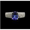 Image 2 : 2.20 ctw Tanzanite and Diamond Ring - 14KT White Gold