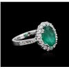 Image 1 : 14KT White Gold 3.45 ctw Emerald and Diamond Ring