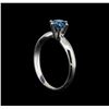 Image 4 : 14KT White Gold 0.60 ctw Round Cut Fancy Blue Diamond Solitaire Ring