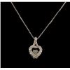 Image 1 : 0.25 ctw Diamond Pendant With Chain - 14KT White Gold