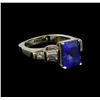 Image 1 : 3.71 ctw Tanzanite and Diamond Ring - 18KT White Gold