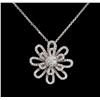 Image 1 : 1.14 ctw Diamond Pendant With Chain - 18KT White Gold