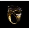 Image 4 : 14KT Yellow Gold 20.17 ctw Smokey Quartz and Diamond Ring