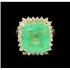 Image 2 : GIA Cert 11.71 ctw Emerald and Diamond Ring - 14KT Yellow Gold