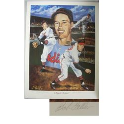 Bob Feller Signed Cleveland Indians 18X24 Lithograph