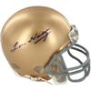 Image 1 : Lou Holtz Signed Notre Dame Fighting Irish Replica Mini Helmet (Blue Sig)- Steiner Hologram