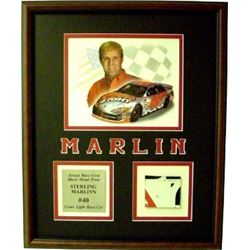 Sterling Marlin Unsigned Metal Thunder Framed Race Used Sheet Metal