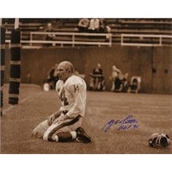 Y.A. Tittle Signed New York Giants Blood 16X20 (Sepia- Horizontal) Photo HOF71